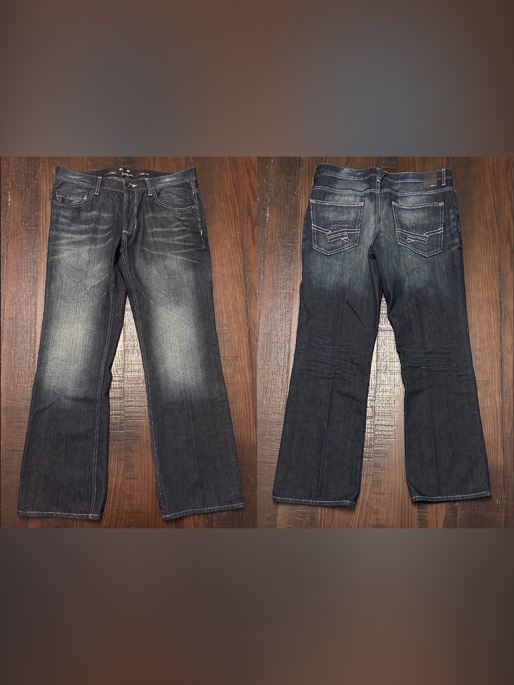 Helix Men’s Blue Jeans Slim Bootcut Dark Wash Denim Size 34x30
